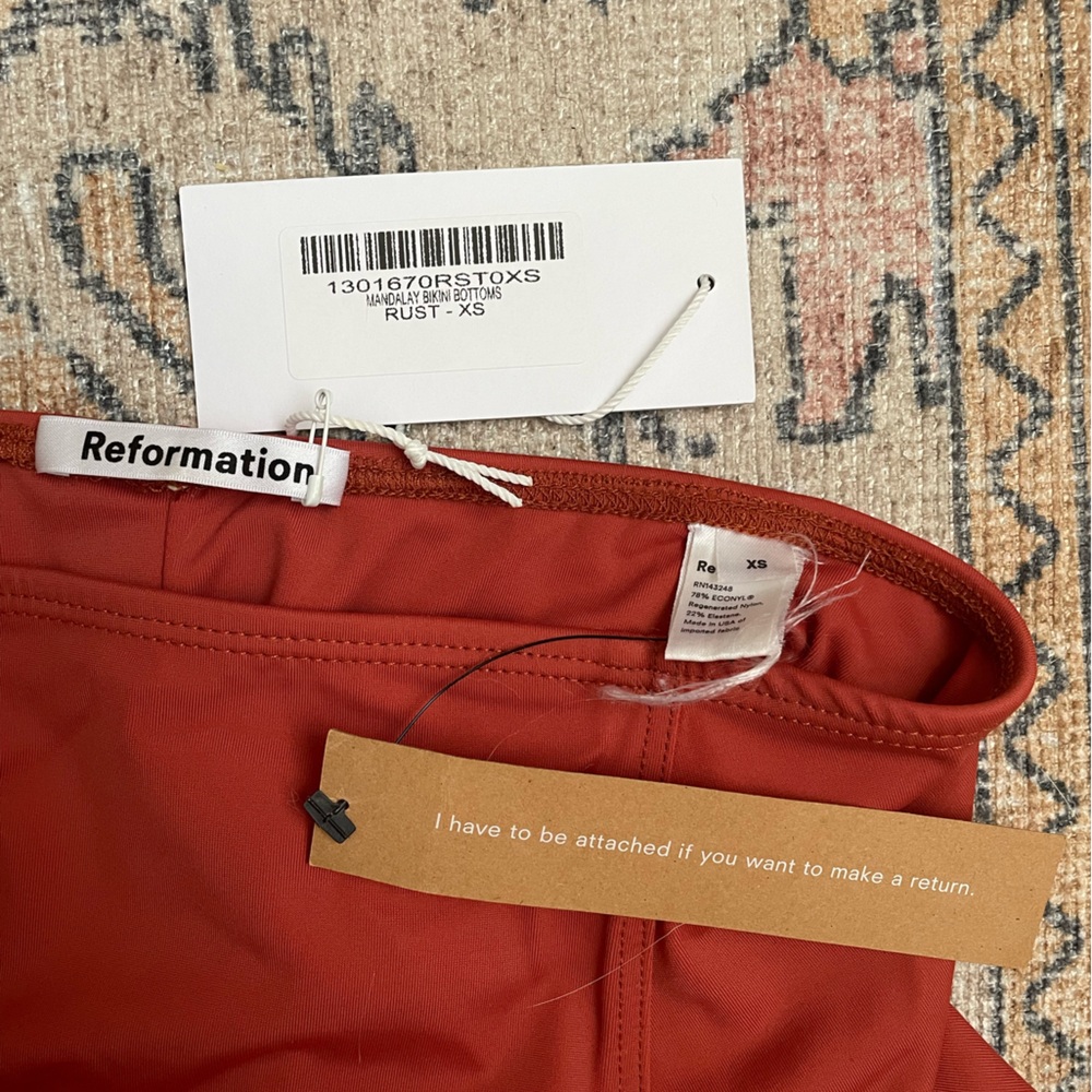 Reformation High-Waisted Terracotta Bikini Bottoms - Picture 2 of 3